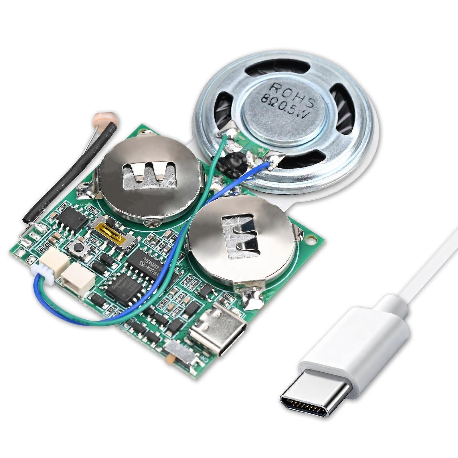 DIY Light Sensor Sound Module with USB Audio Update, TypeC Rechargeable 8MB MP3 Player Box