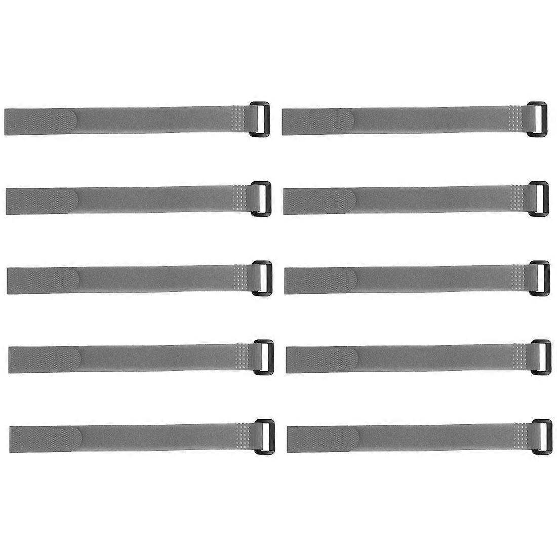 Hook and Loop Straps 3/4 x 10 Inch Gray Reusable Cable Ties Adjustable for Cord and Wire Management