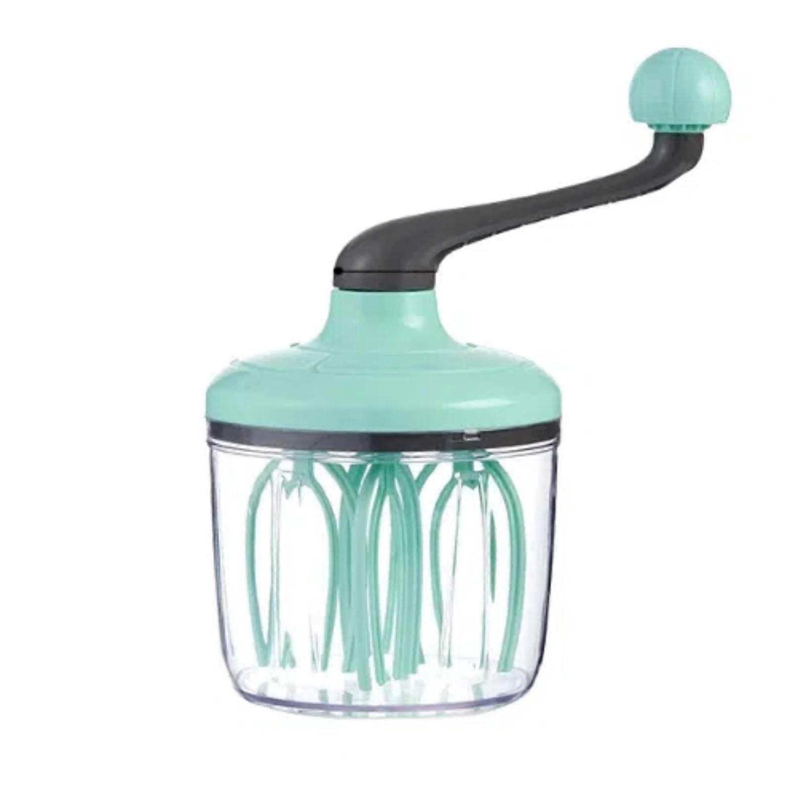Manual Egg Beater and Cream Whipper with Detachable Handle, AntiSlip Base, Green Kitchen Tool