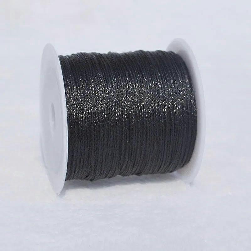 Waxed Thread Bracelet String for Jewelry Making and Leather Sewing Black 6 Strands Durable