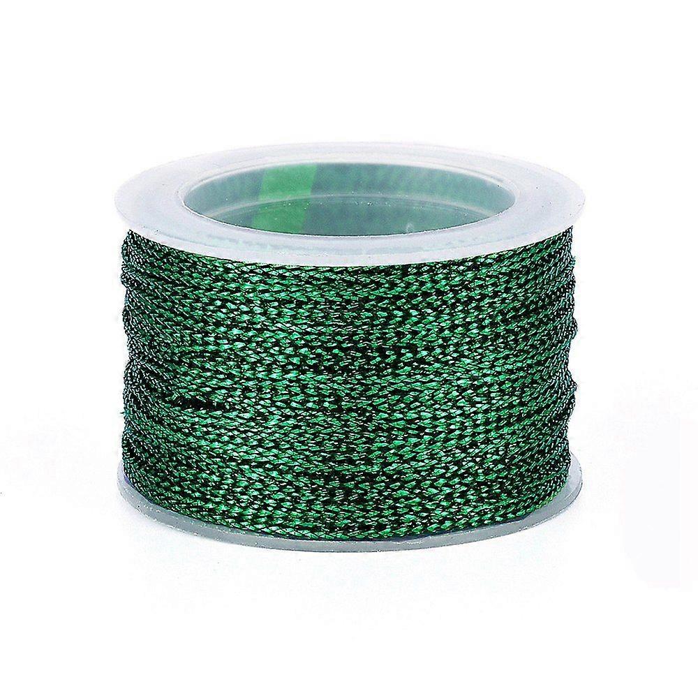 5 Rolls Nylon Metallic Cords Dark Green 1mm 20m/Roll