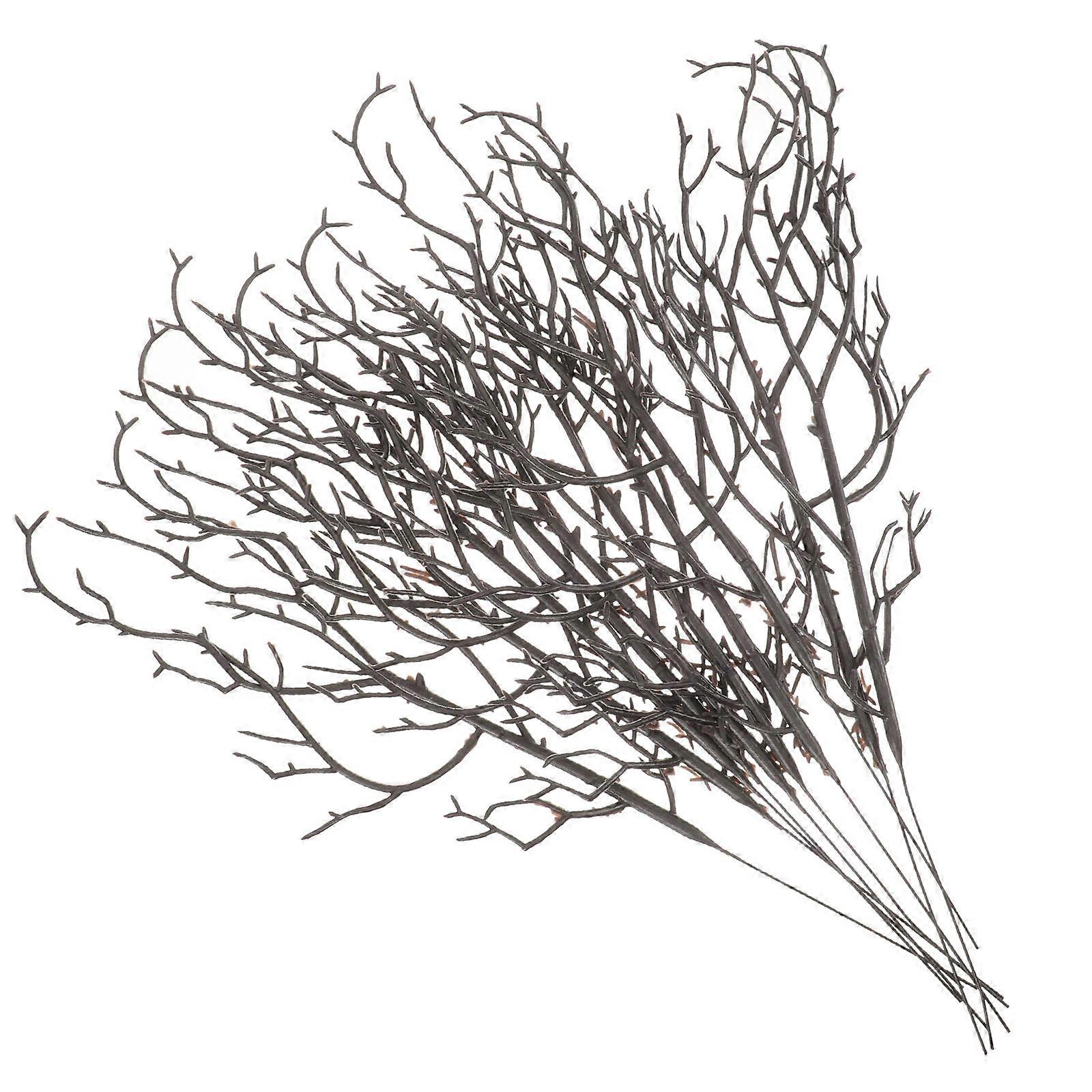 DIY Black Artificial Plastic Stems Branches for Flower Arrangement 10Pcs