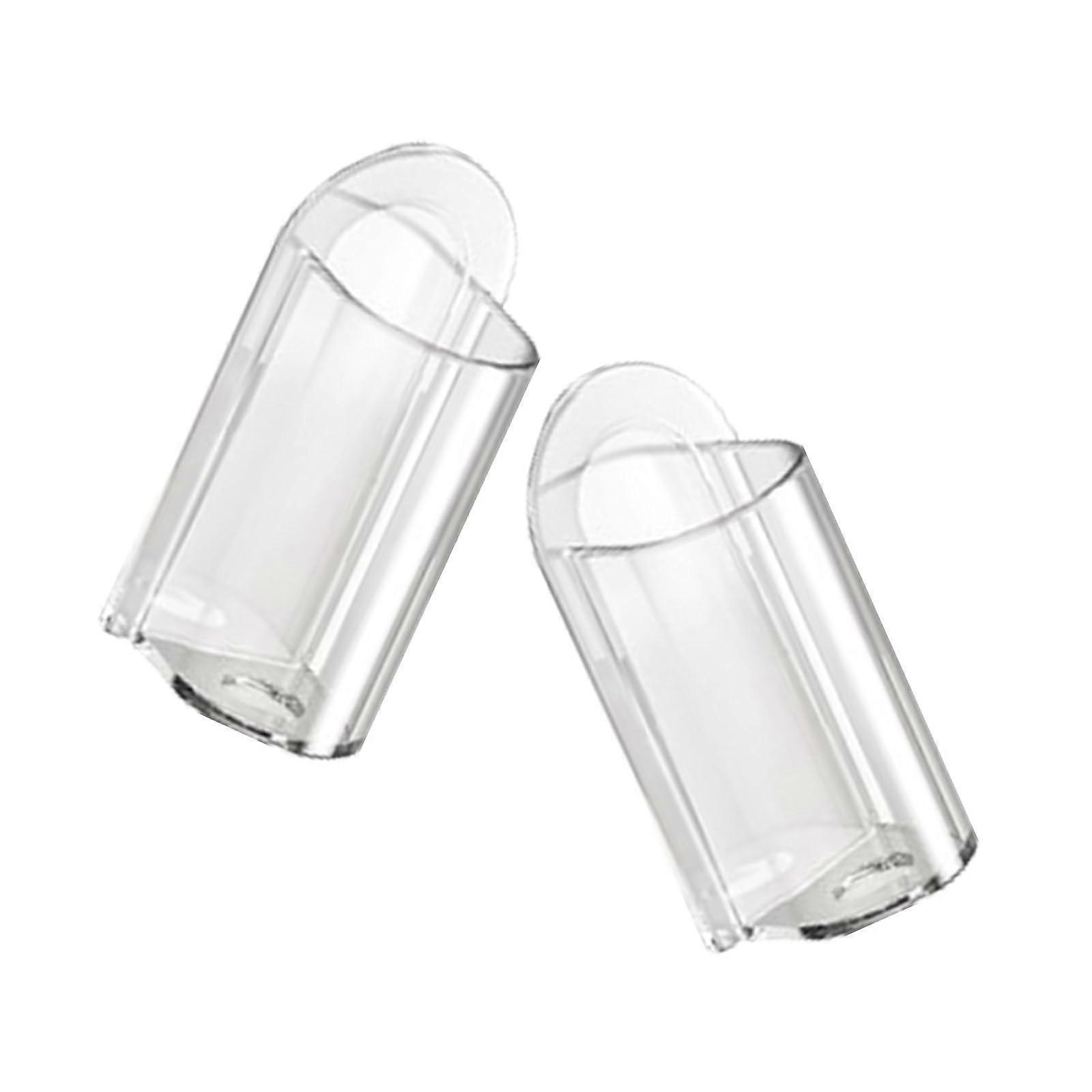 Clear Wall Mounted Electric Toothbrush Holder 2Pcs Adhesive Bathroom Organizer Space Saving