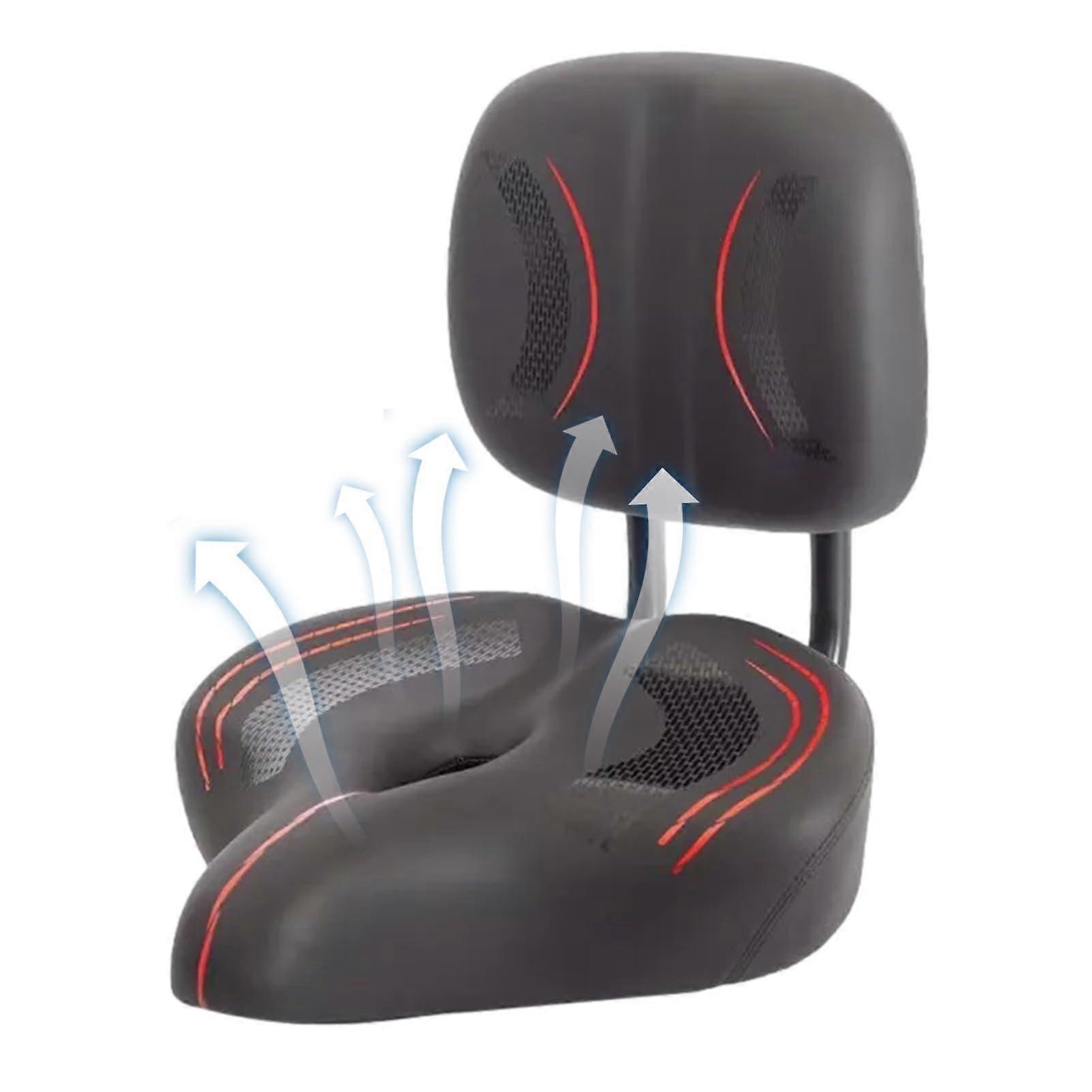 Extra Wide Bike Seat with Backrest Support, ShockAbsorbing Memory Foam, Black,  Capacity