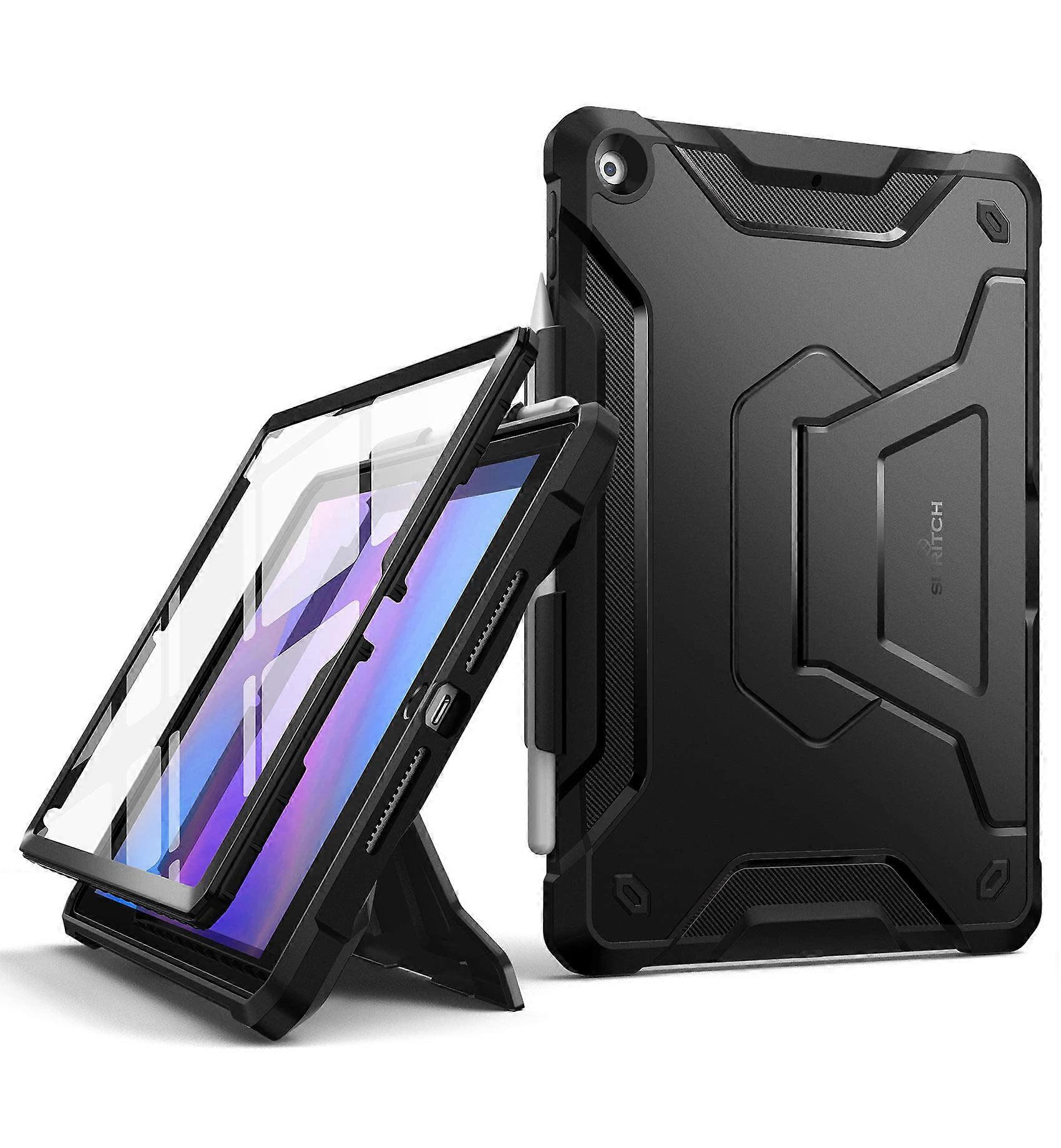 Case for iPad 10.2 9th 8th 7th Gen with Screen Protector Pencil Holder Rugged Shockproof Stand