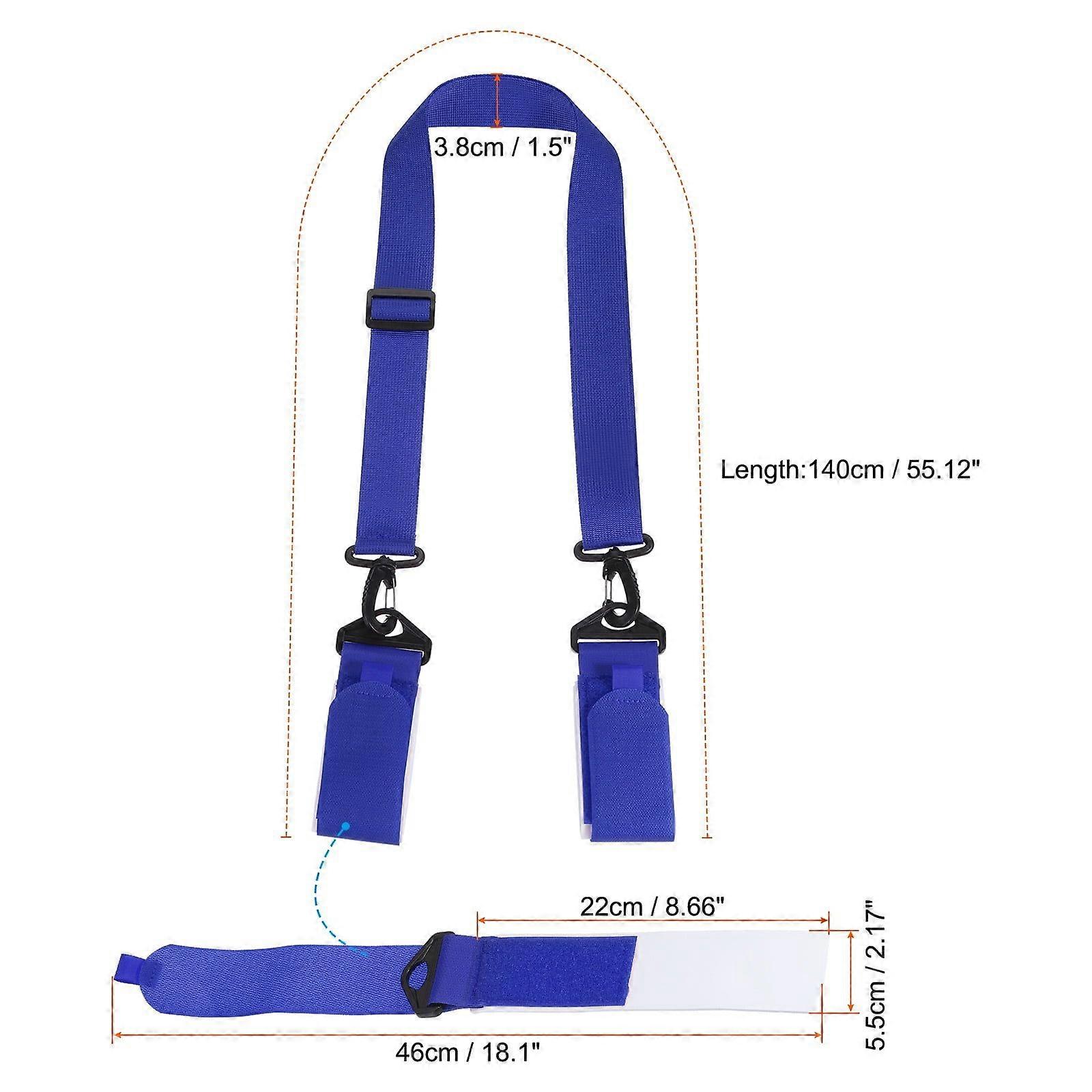140cmx3.8cm Ski Strap & Pole Carrier, 2 Sets Ski Carrier Strap, Blue