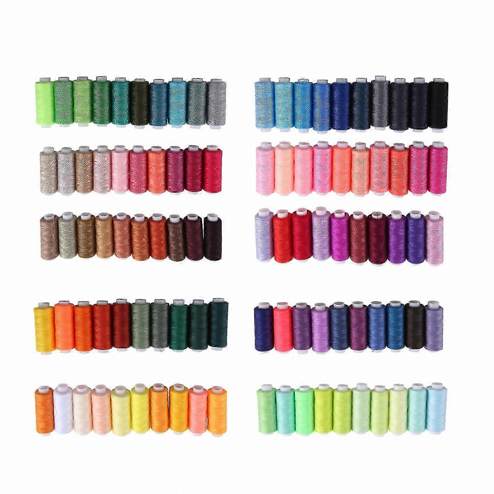 100 Colors Polyester Sewing Thread Set, 250 Yards Each, for Hand & Machine Sewing