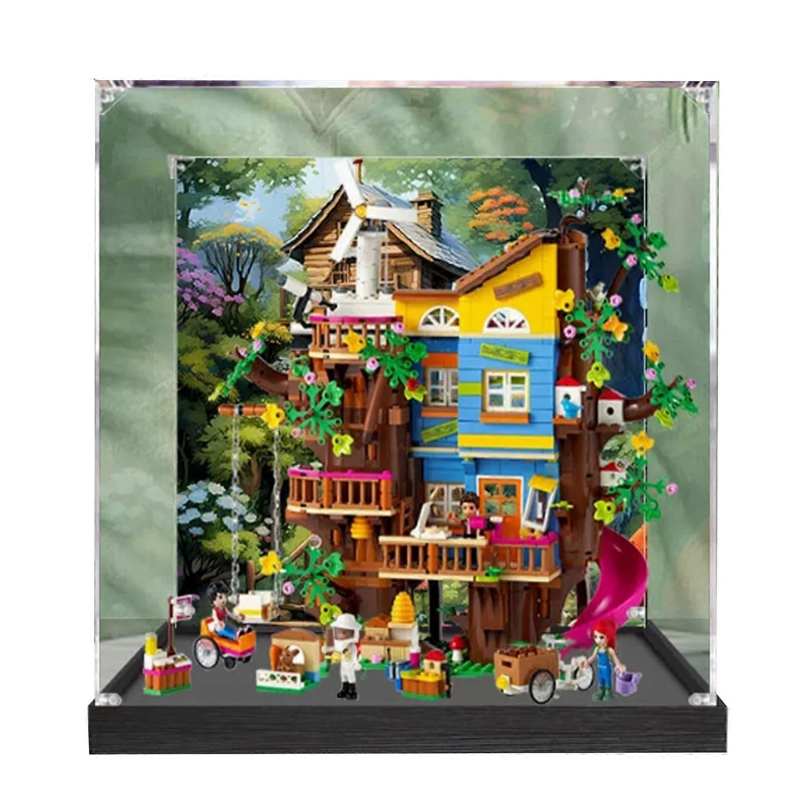 Acrylic Display Case for  41703 Friendship Tree House, Dustproof Box with Black Background