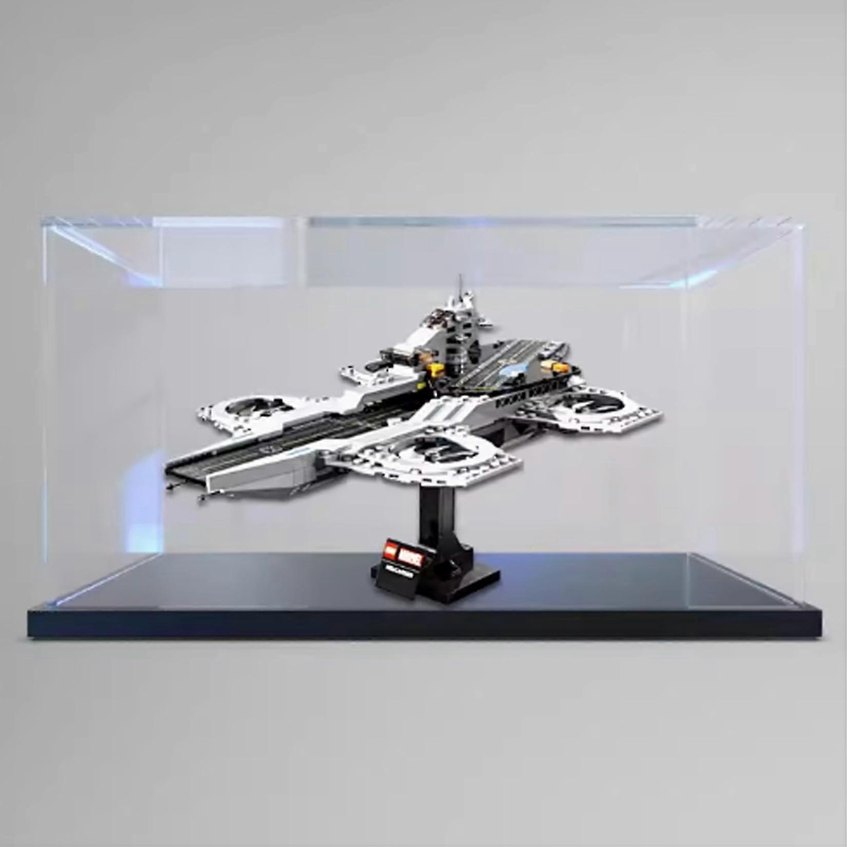 Display Case for  76295 Sky Mothership, Dustproof Clear Acrylic Box with Black Base