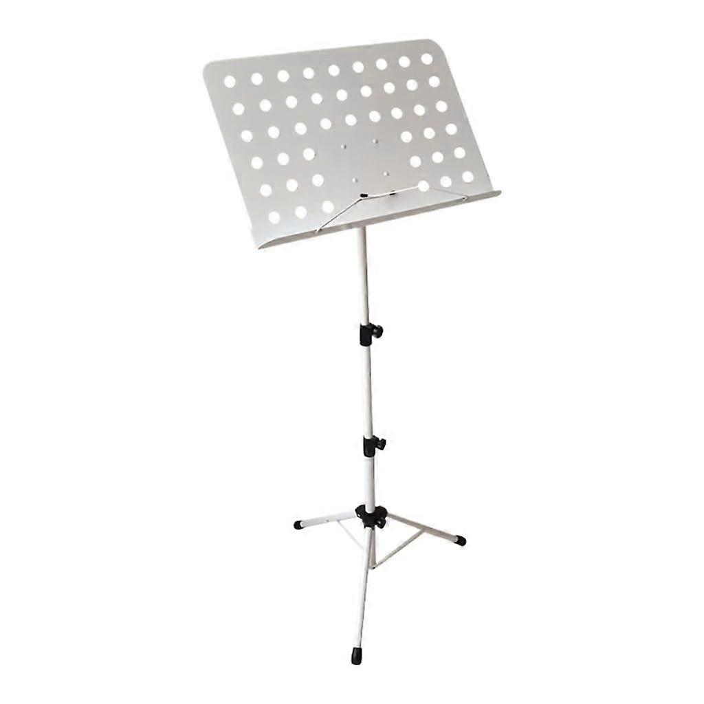 Adjustable Foldable White Metal Music Stand for Guitar Violin Practice and Performance