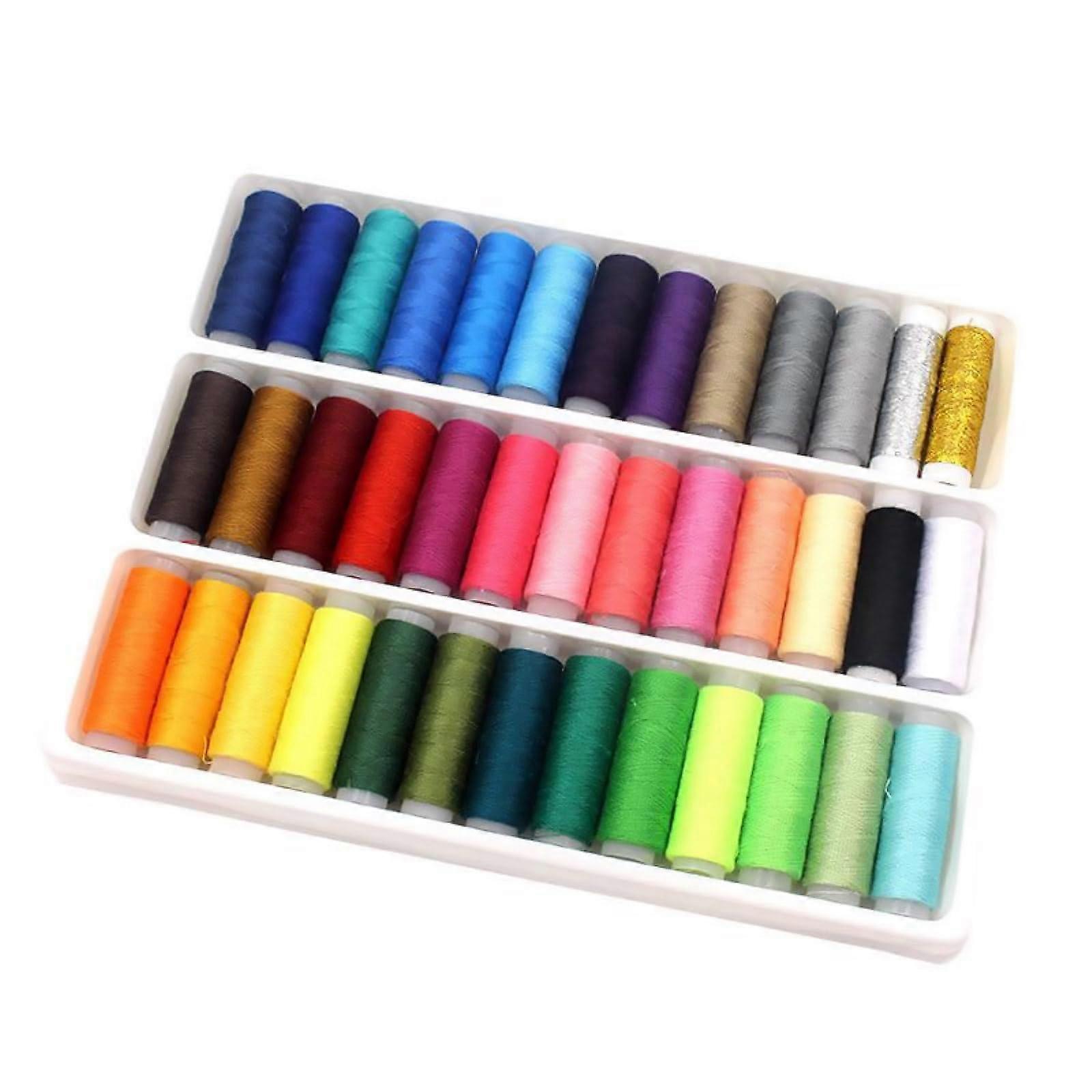 Polyester Sewing Thread Set 39 Vibrant Colors Durable Embroidery Thread for Machine and Hand Sewing