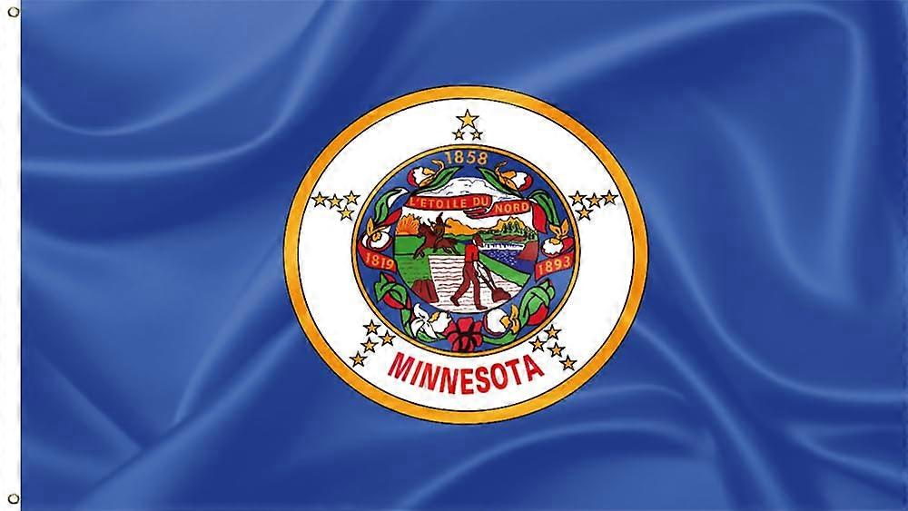 Minnesota State Flag 3x5FT Durable Fabric with Rust Proof Grommets for Indoor Outdoor Display
