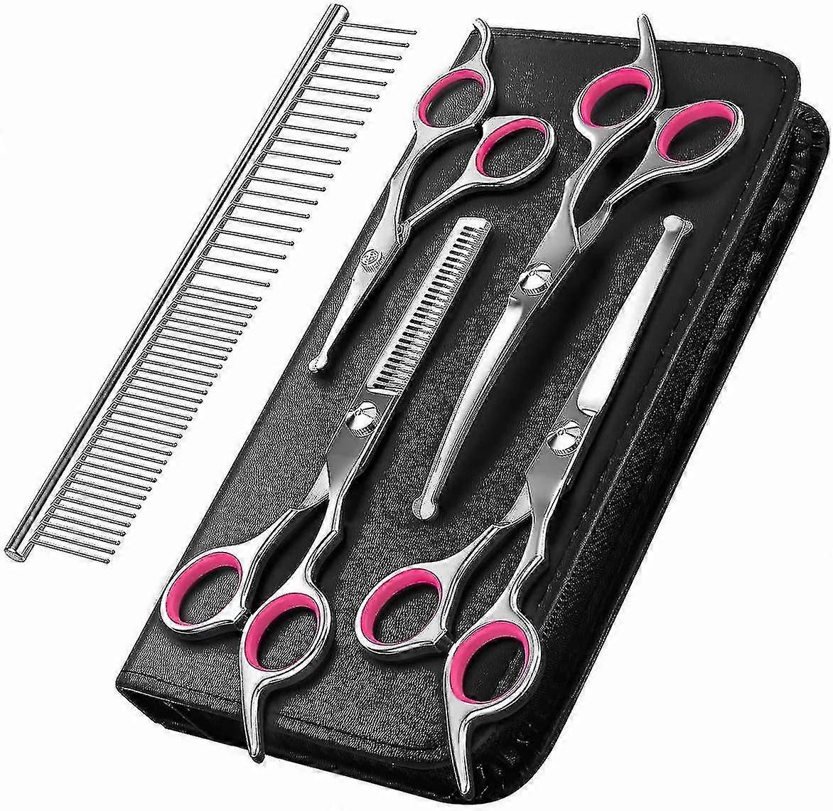 Dog Grooming Scissors Kit Professional Safety Thinning Shears Comb