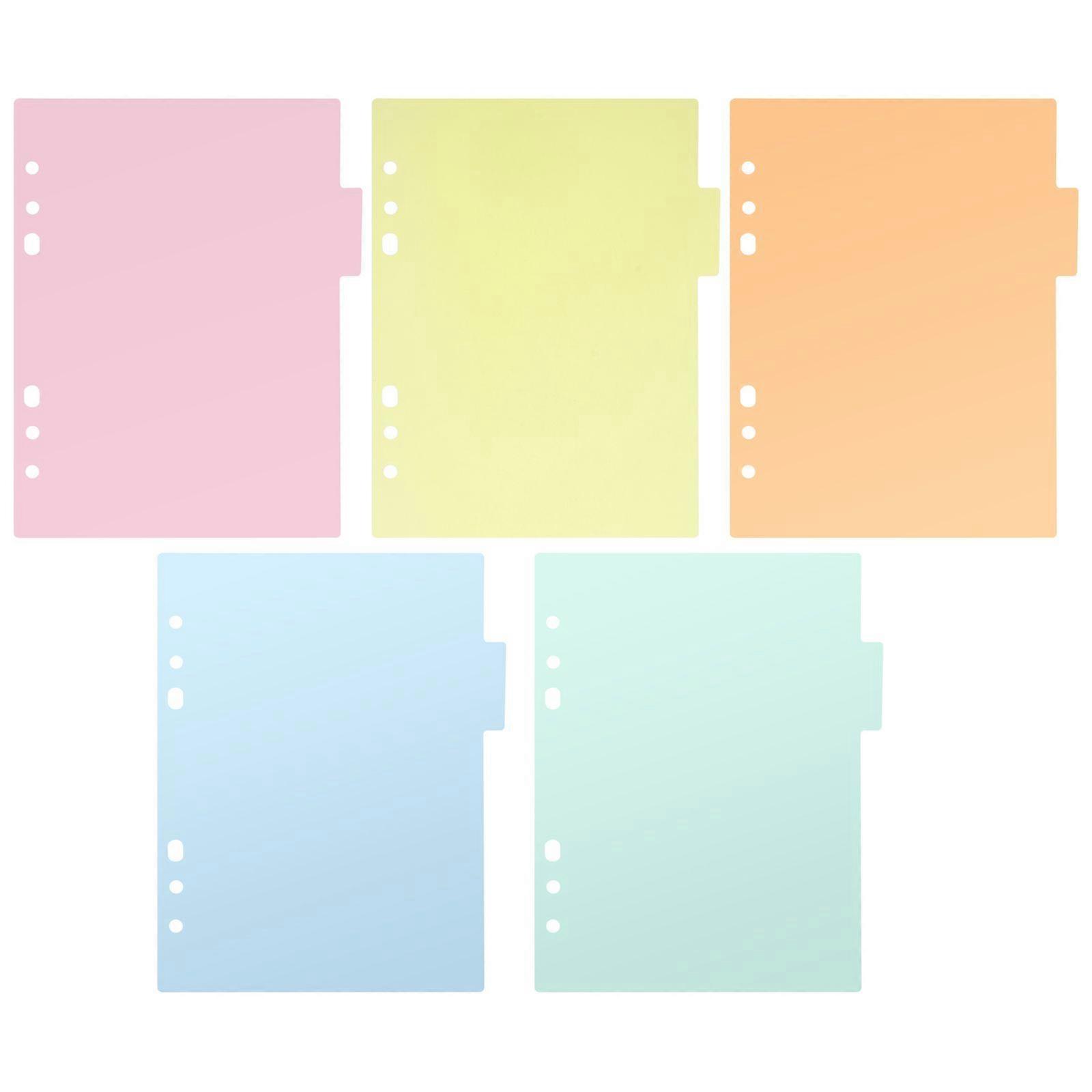 2 Pcs Index Page Divider Plastic Colorful Classification Page Tab for Notebook Memo (A5)