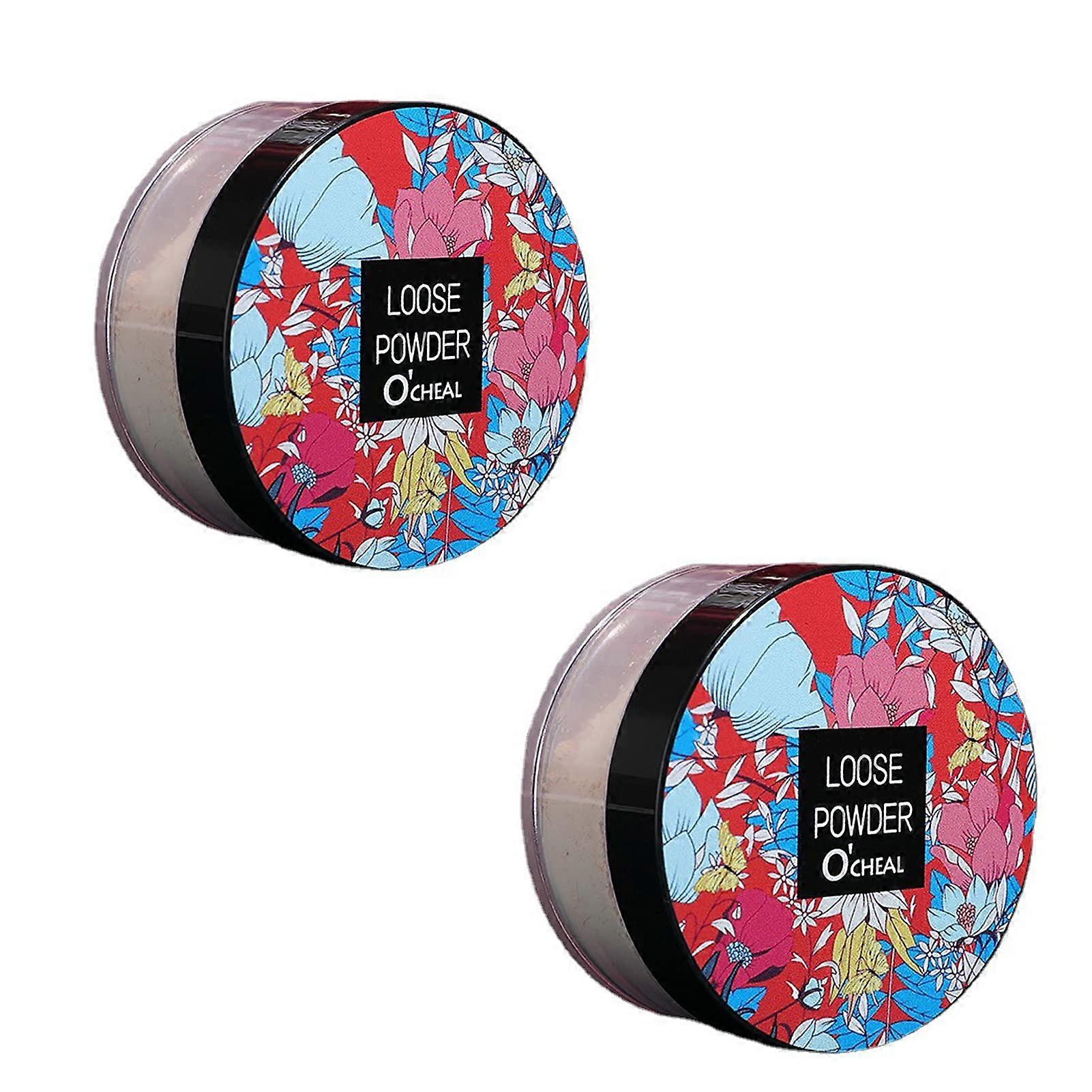 2 Pc Translucent Loose Setting Powder, Long Lasting Oil Control, Waterproof Pore Blurring Finish