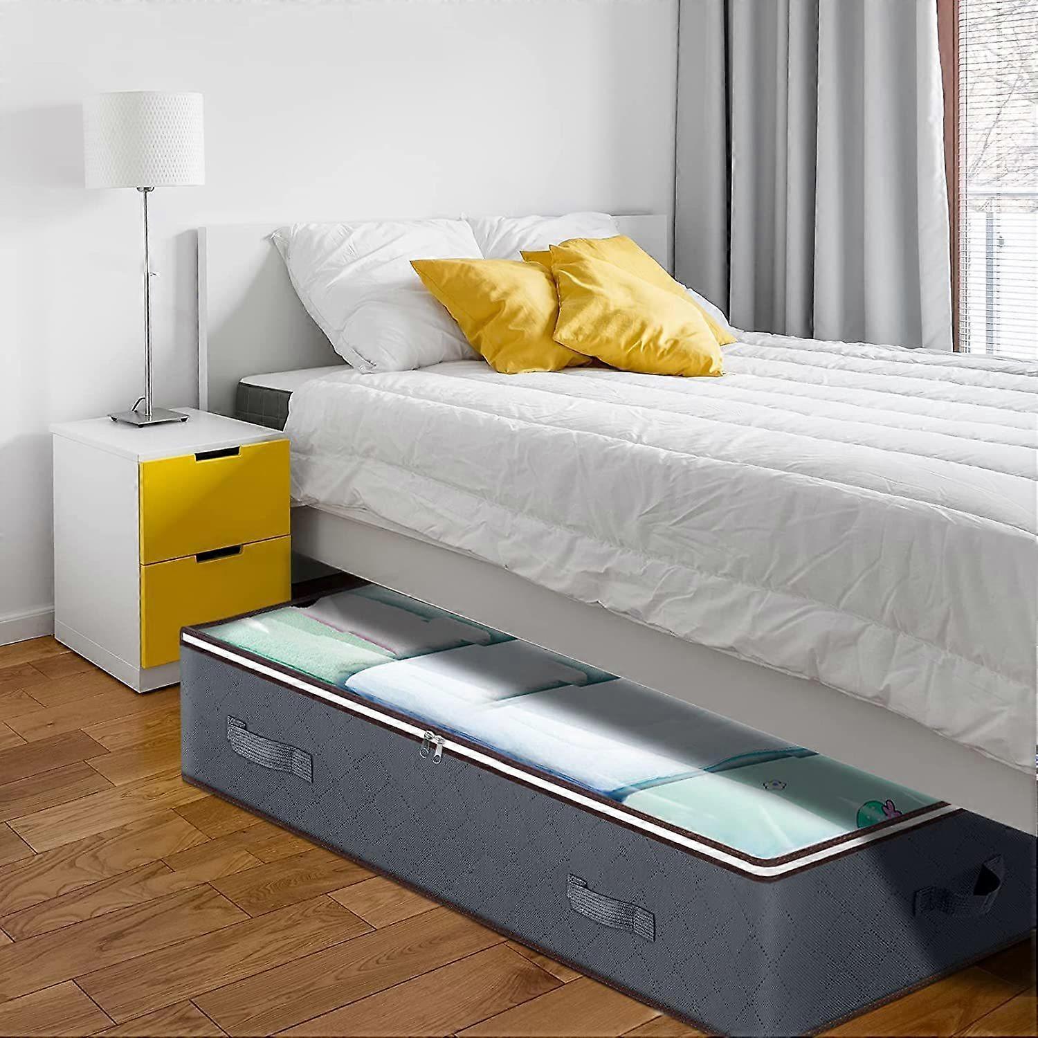 1pc Large Foldable Storage Bag With Handles, Visible Window Under Bed Reusable Box
