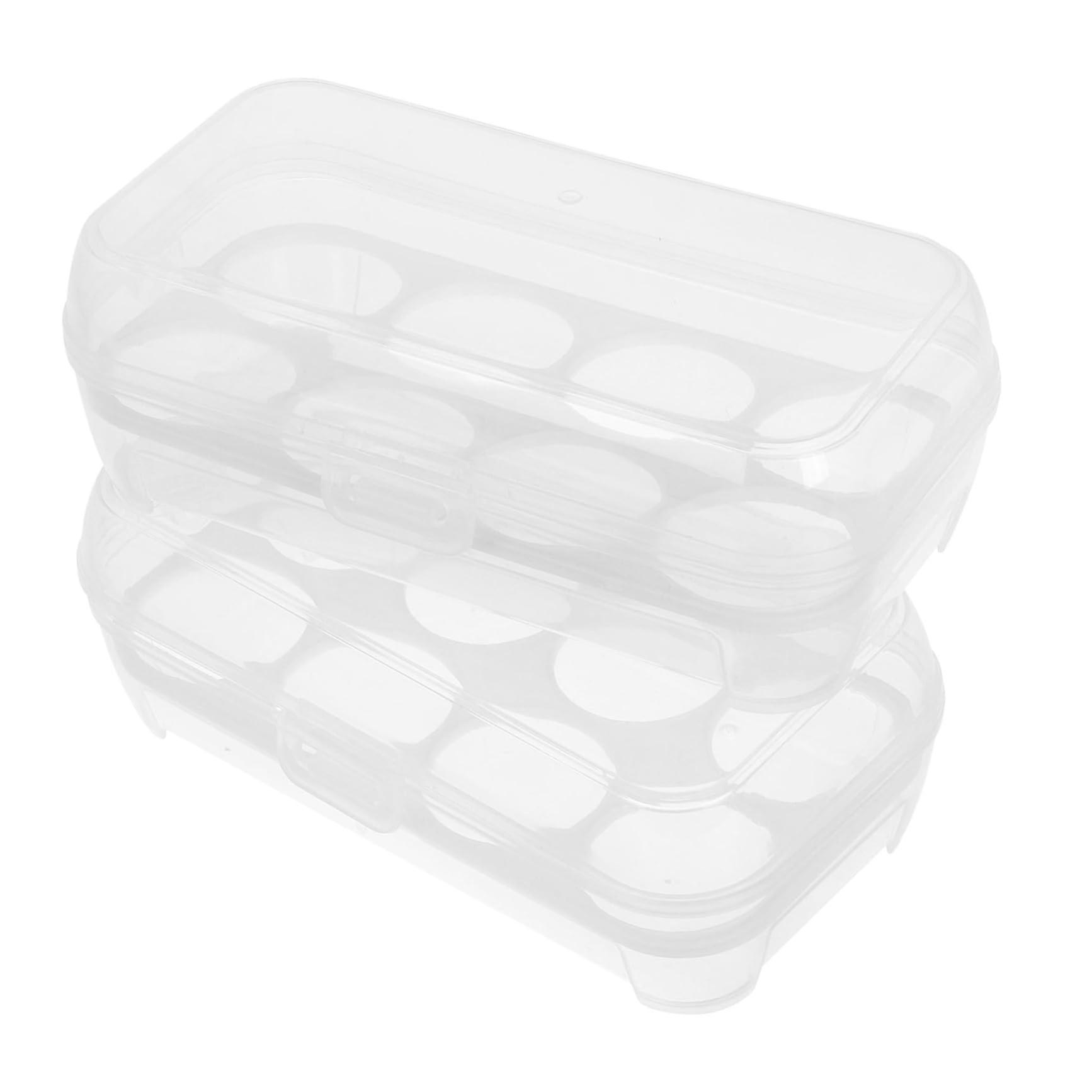 2pcs Stackable Egg Storage Container with SpaceSaving Design for Fridge and Travel Use