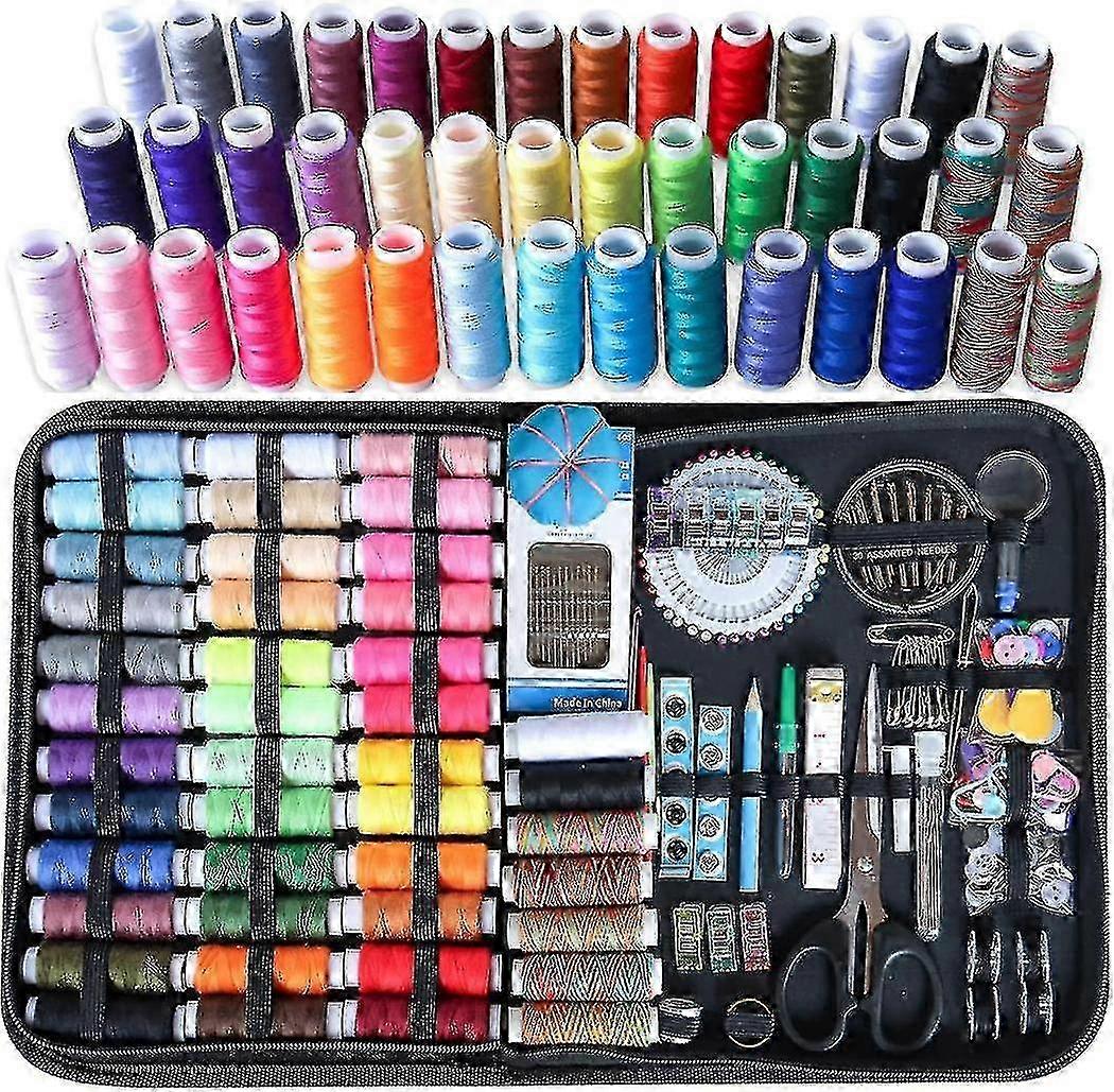 Sewing Kit 342-Piece Complete with 43 XL Thread Spools, Travel-Friendly Compact Case