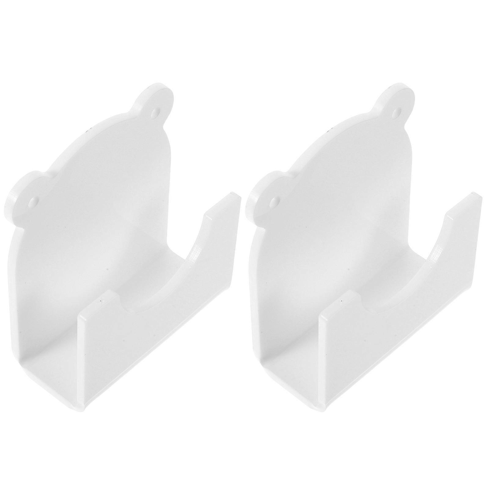 White Shower Curtain Rod Brackets for Wall Mount Support 2Pcs Acrylic