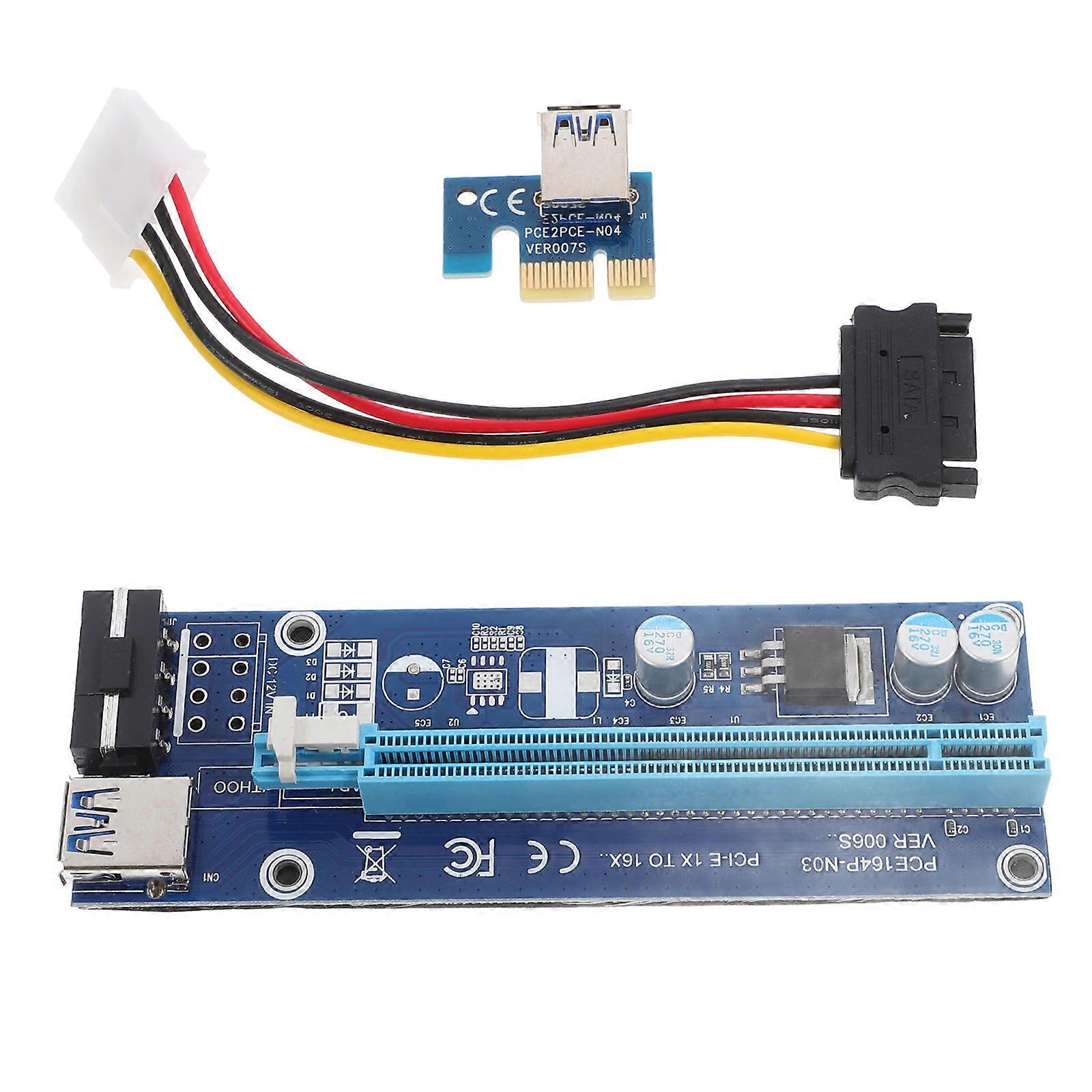 Pci-E 1X to 16X Extender 1Set with LED Light for Computer Mining