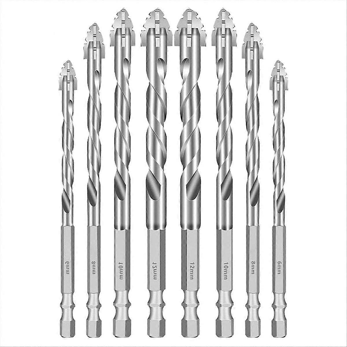 8PCS Drill Bits, Multifunctional Wear-Resistant Masonry Drill Bit