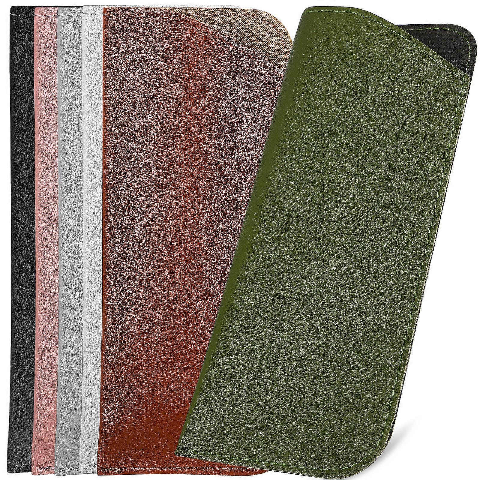 Glasses Case Soft PU Eyeglasses Pouch for 6Pcs Assorted Color
