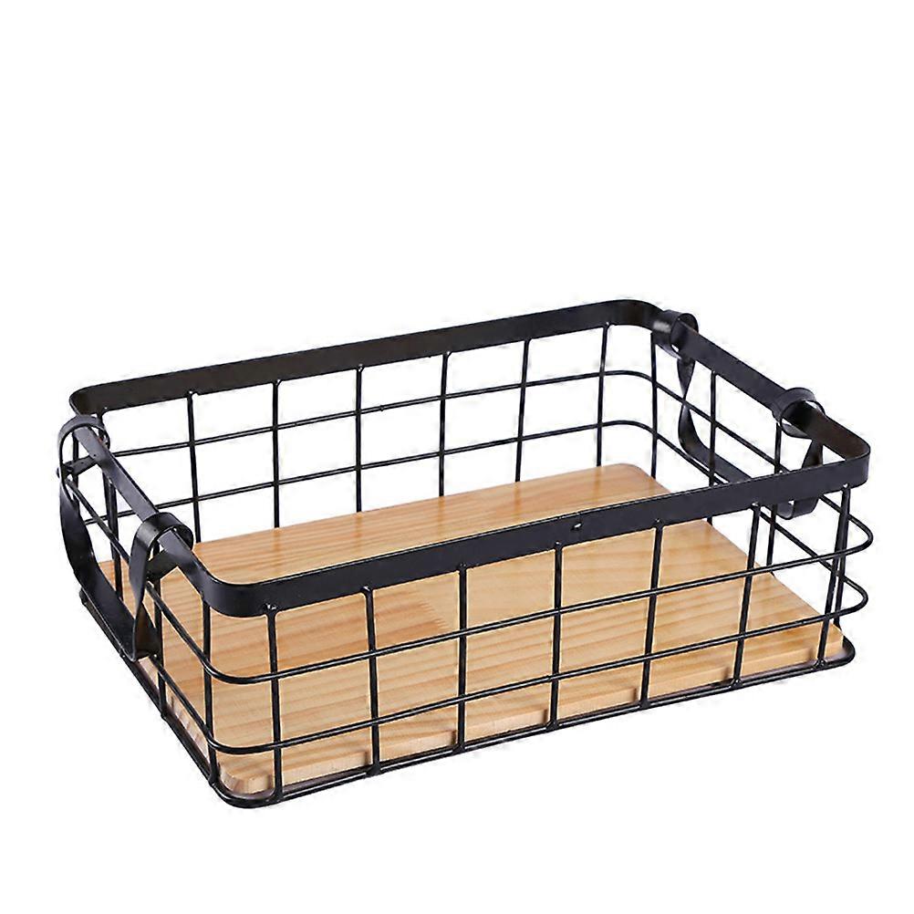 Kitchen Storage Basket for Organizing 1Pcs Rectangular Fruit Basket Black