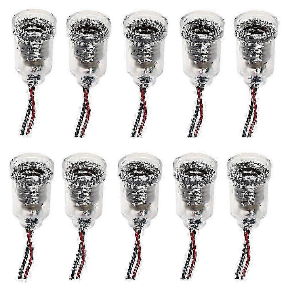 10pcs E10 LED Bulb Base Screw Mount Mini Light Socket Holder with Wire for Circuit