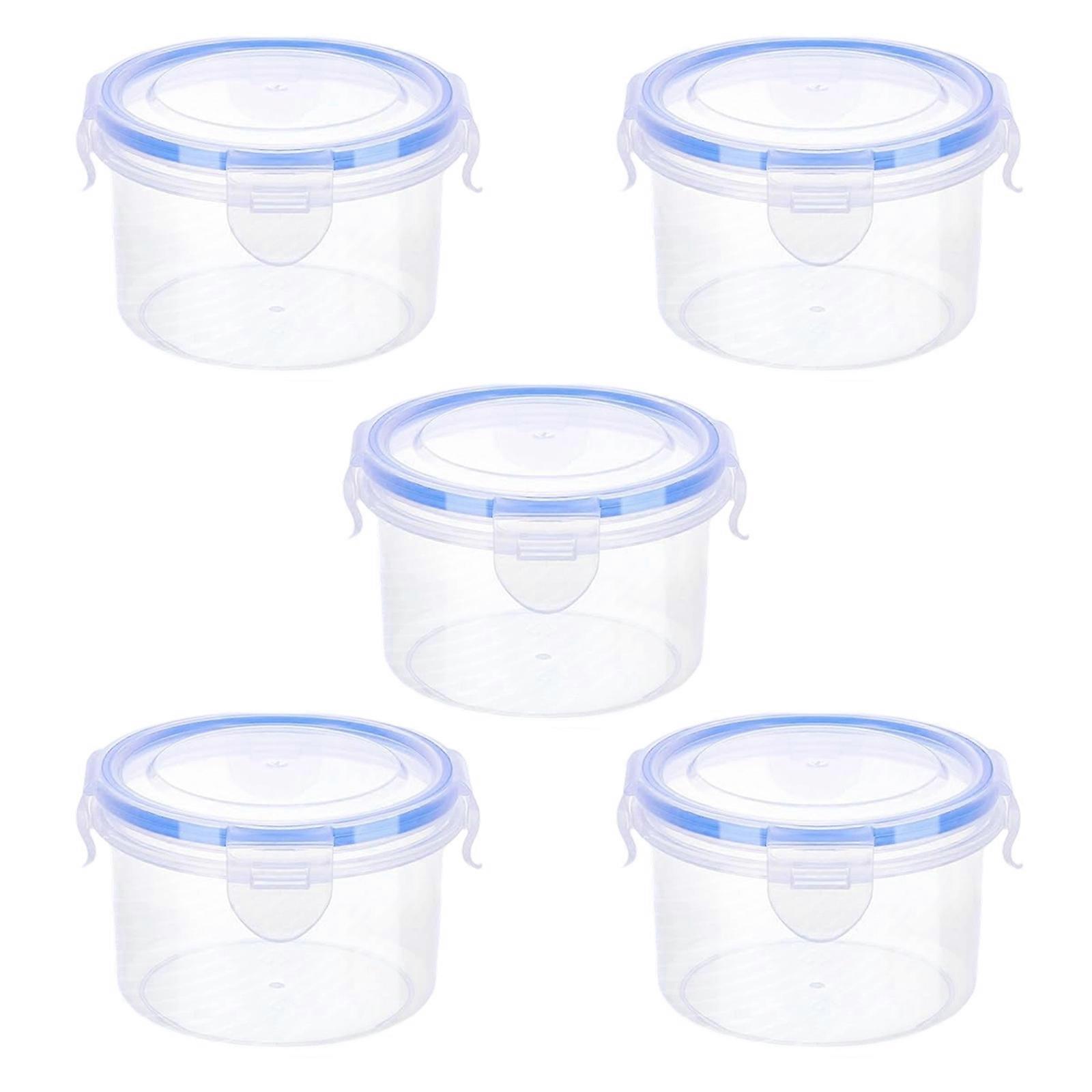 Airtights Round Plastic Containers For Food Preservation Stackable Space Saving Solution For Small Kitchens  S