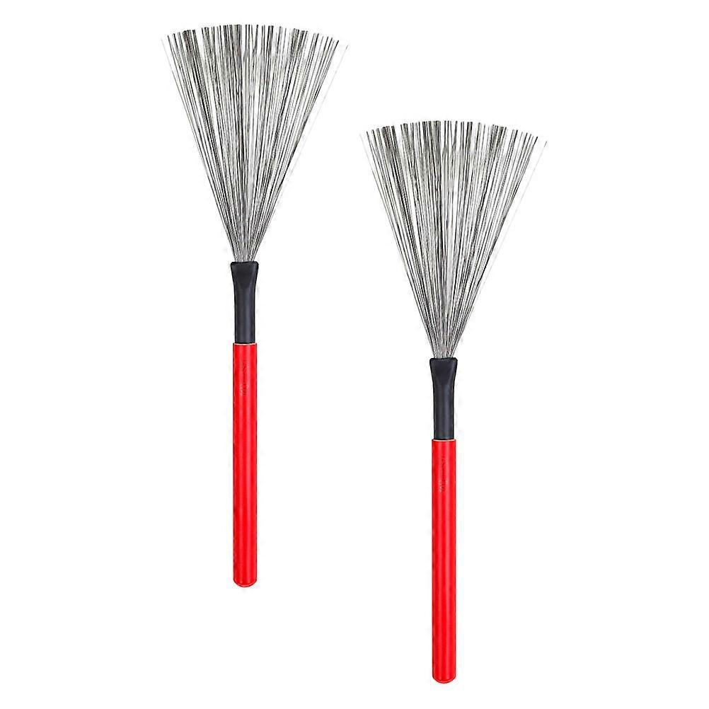 Percussion Brush Wooden Handle Drum Wire Brushes for Performance 4Pcs