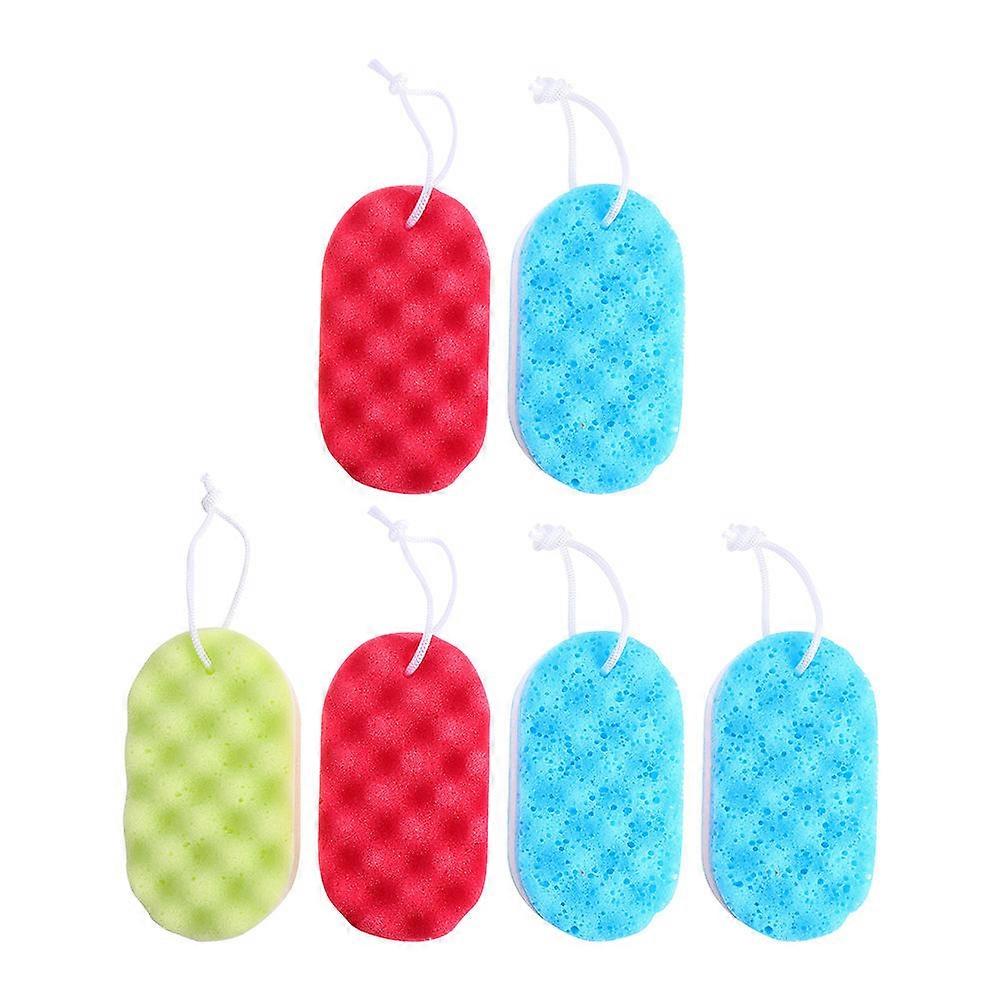 Bath Sponge Double-Sided Exfoliating Sponge for Cleaning Body 6Pcs