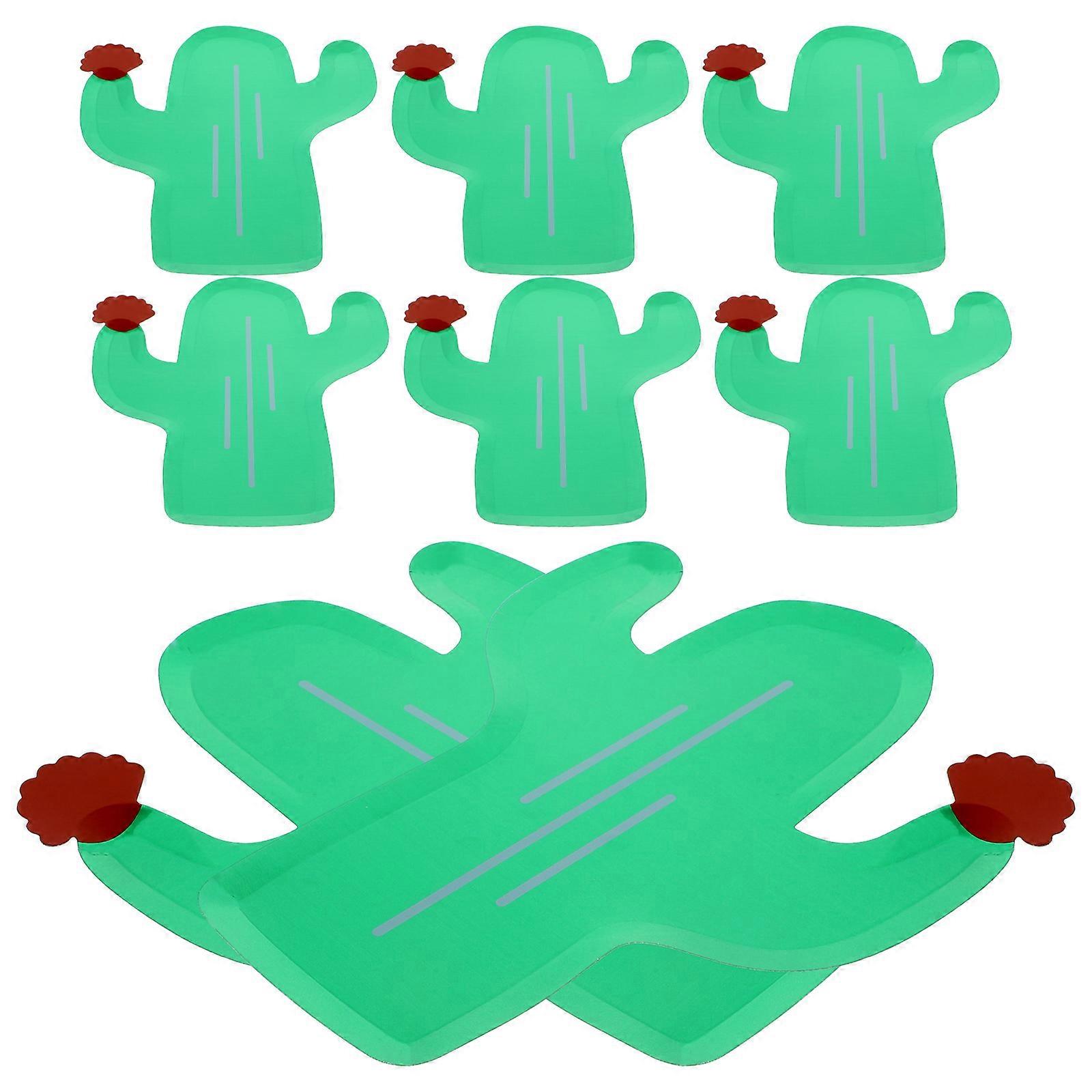 Cactus Shape Paper Party for Serving Snacks 8Pcs