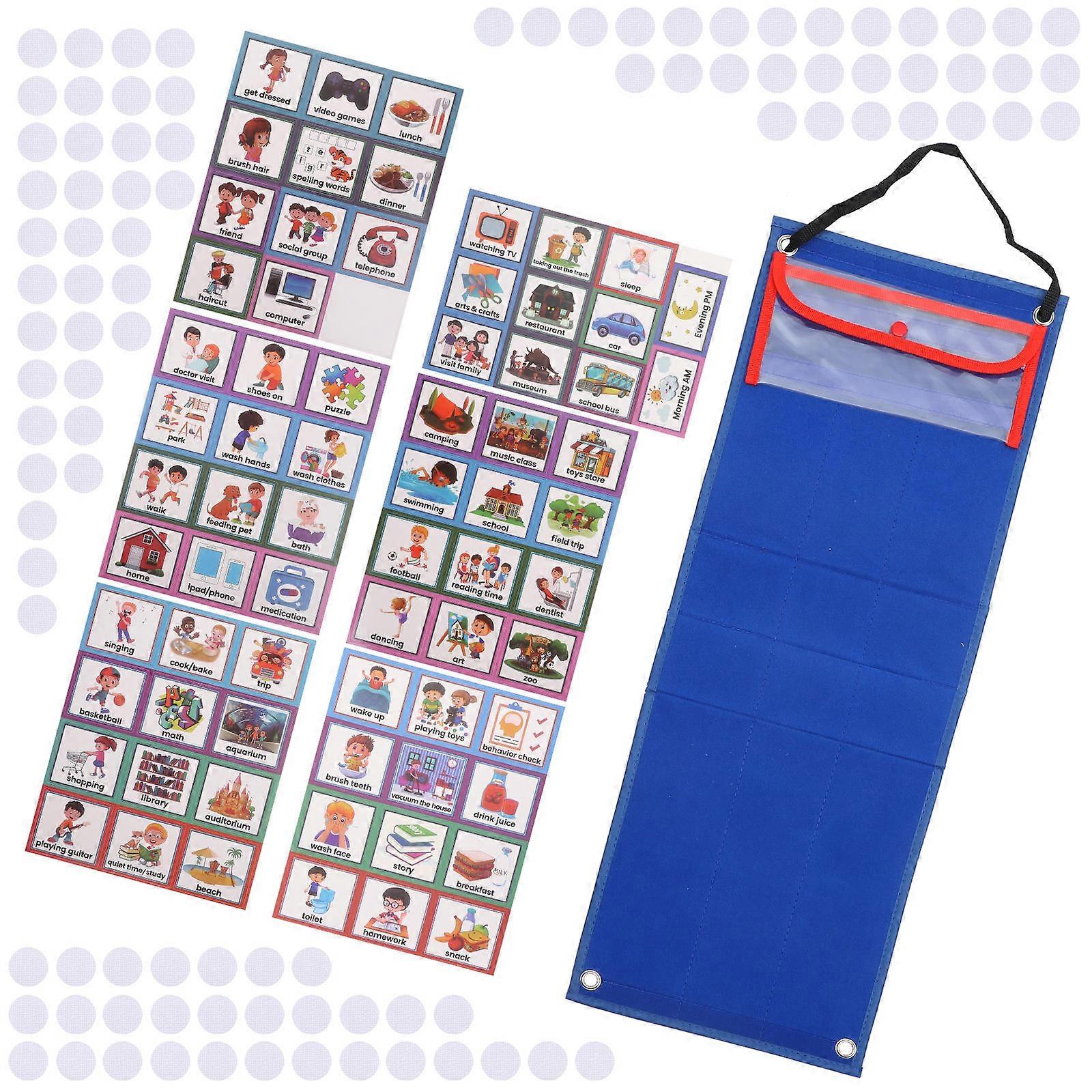 Kids Visual Schedule Chart 2 in 1 Chore Routine Chart Foldable 1Set