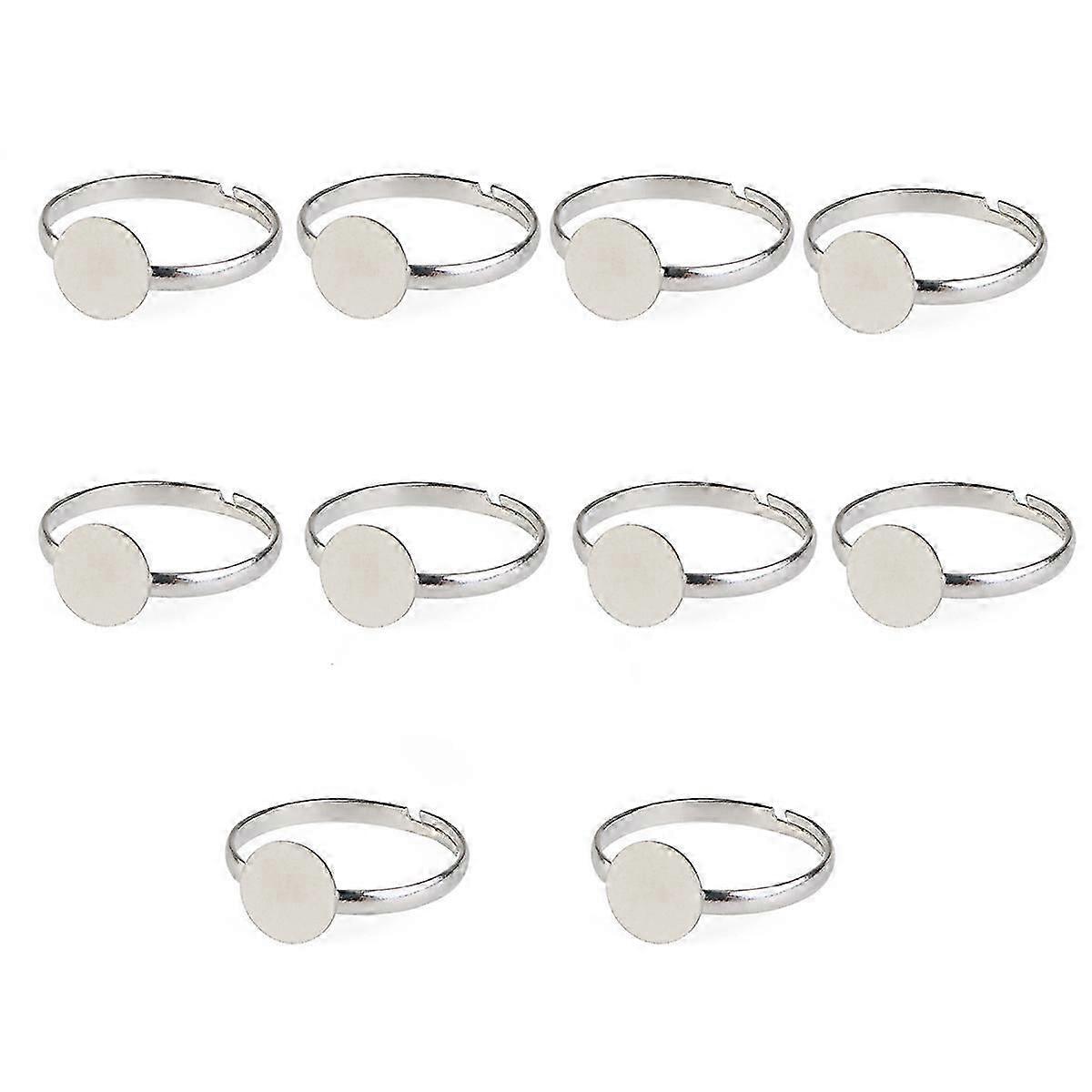 Silver Adjustable Ring Base for Adornment 30Pcs Collection