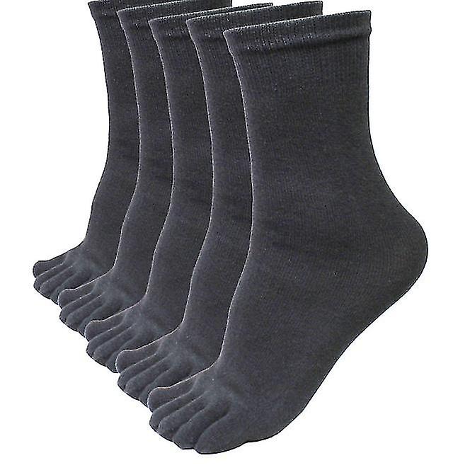 5 Pairs Men Sports Running Five Finger Toe Socks Elastic Short Soild Socks Dg