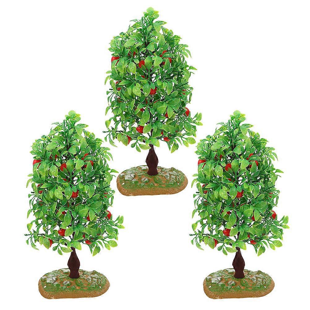 Mini Trees Artificial Fruit Tree Model for Micro Landscape Decor 3Pcs