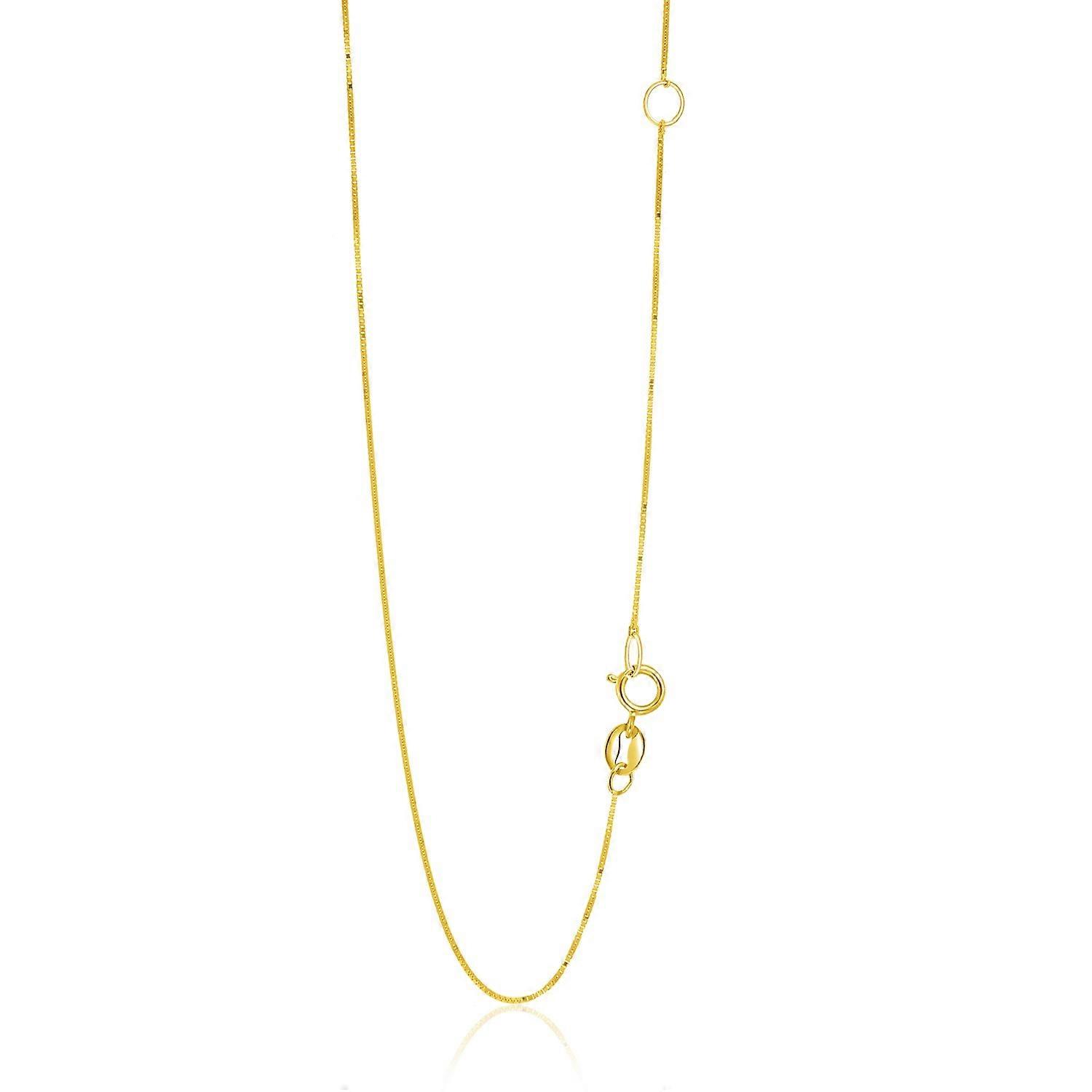 14k Yellow Gold Adjustable Box Chain 0.6mm
