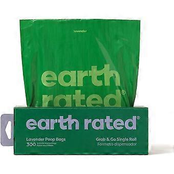 Dog Poo Bag Single Roll Lavender Scented 300 Pack - Thick Grab