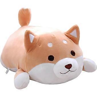 Shiba Inu Dog Plush Pillow, Cute Corgi Akita Stuffed Animals Doll Toy Gifts for Valentine's Gift, Christmas,Sofa Chair, Brown Round Eye, 22.8"