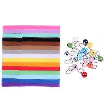 15 Colors Pet Collar Plush Puppy Id Collars with Bells for 45Pcs