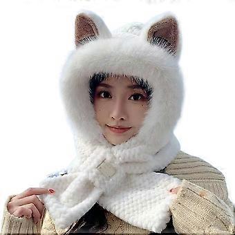 Cartoon Bear Winter Hat - Plush Ear Warmers - Ski Cycling Cap