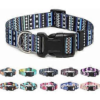 Collier pour chien ajustable en nylon (Bohemian Blue-S)