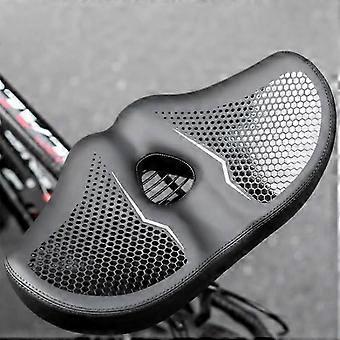 Asiento de bicicleta ancho y cómodo para un sillín gigante, ergonómico y con amortiguación de impactos, con cuero PU transpirable.