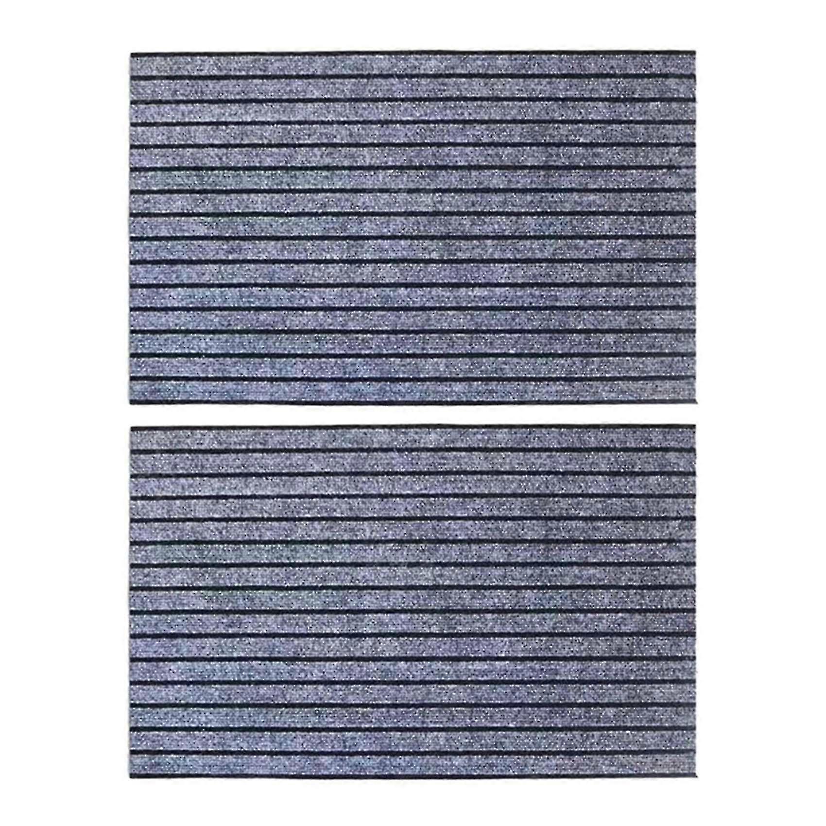 Capacho listrado durável Interior, 20x31,5 Polegadas Raspador Capacho Cinza