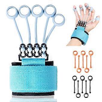 Blauw, Vinger Trainer Vinger Brancard Vinger Weerstandsband Gitaar Kracht Trainer Omgekeerde Grip Versterker Klimmen Oefenapparatuur Vinger Ext