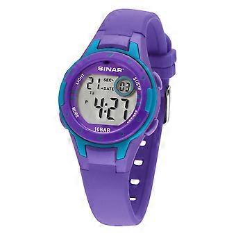SINAR Youth Watch Kids Wristwatch Digital Quartz Silicone XE-52-7 Purple Turquoise