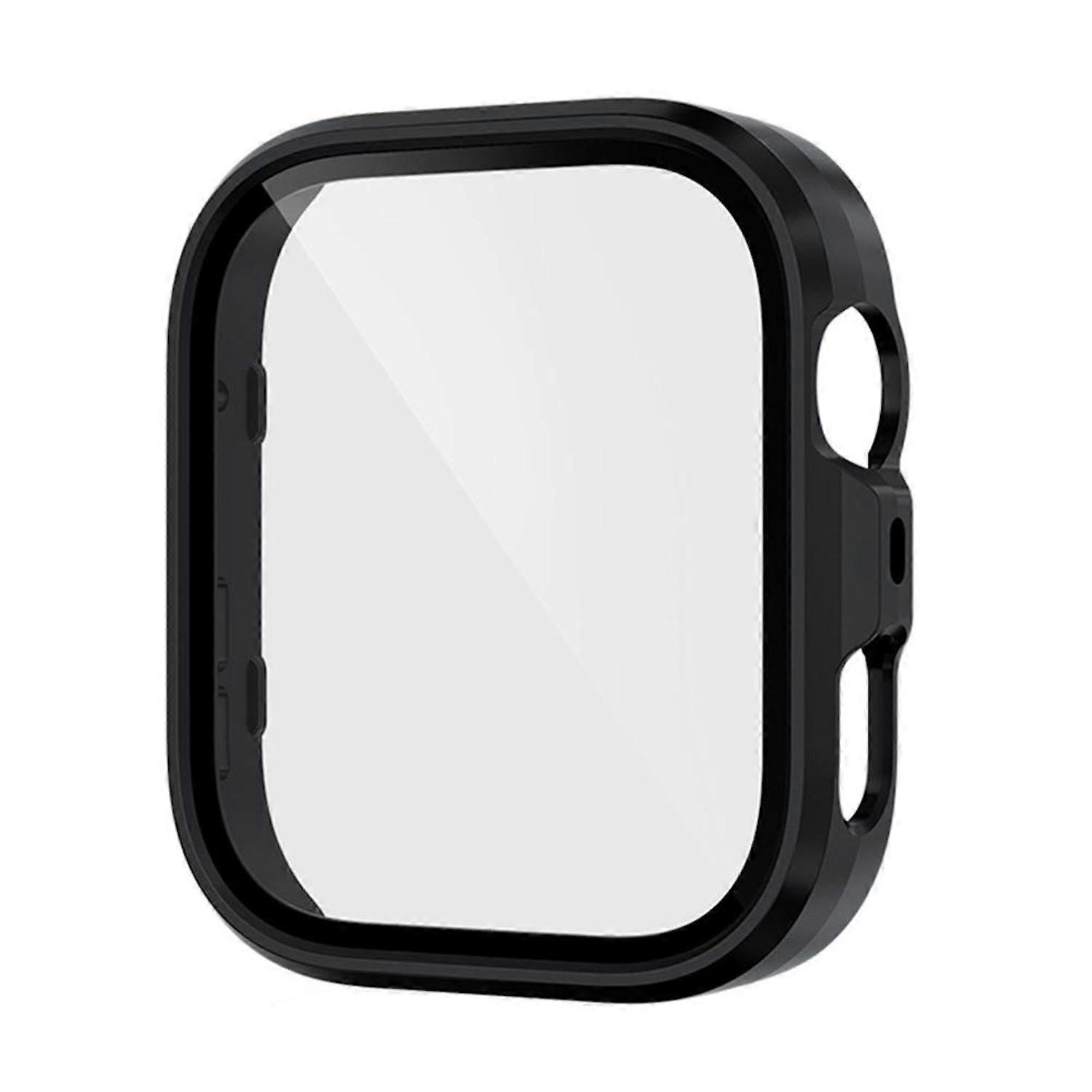 For Huawei Watch Fit 4 Pro Plastic Watch Case + Tempered 9H Hard Glass Black