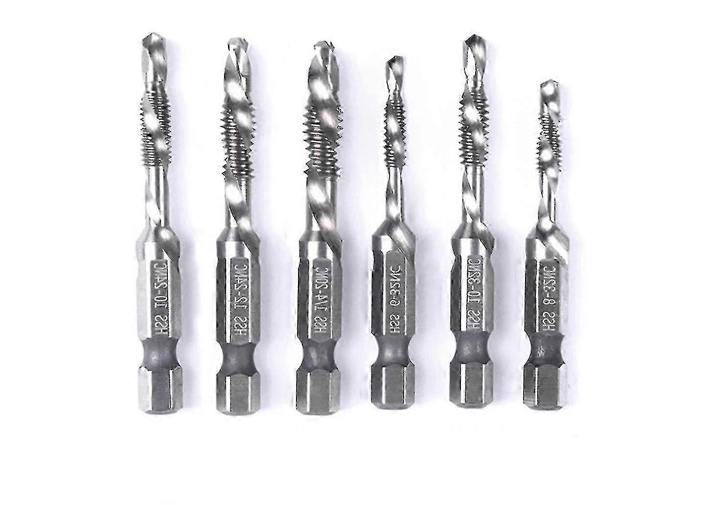 6 Pcs Hole Tapping and Chamfering Integrated Taps Compatible with Screw Machine
