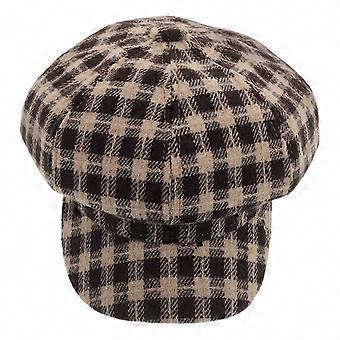 Vintage Cotton Plaid French Beret, Classic Newsboy Cap Artist Hat for Painters