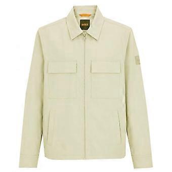 Men's Hugo Boss Casual Hugo Boss Men's Beige Lozzy Zip Overshirt